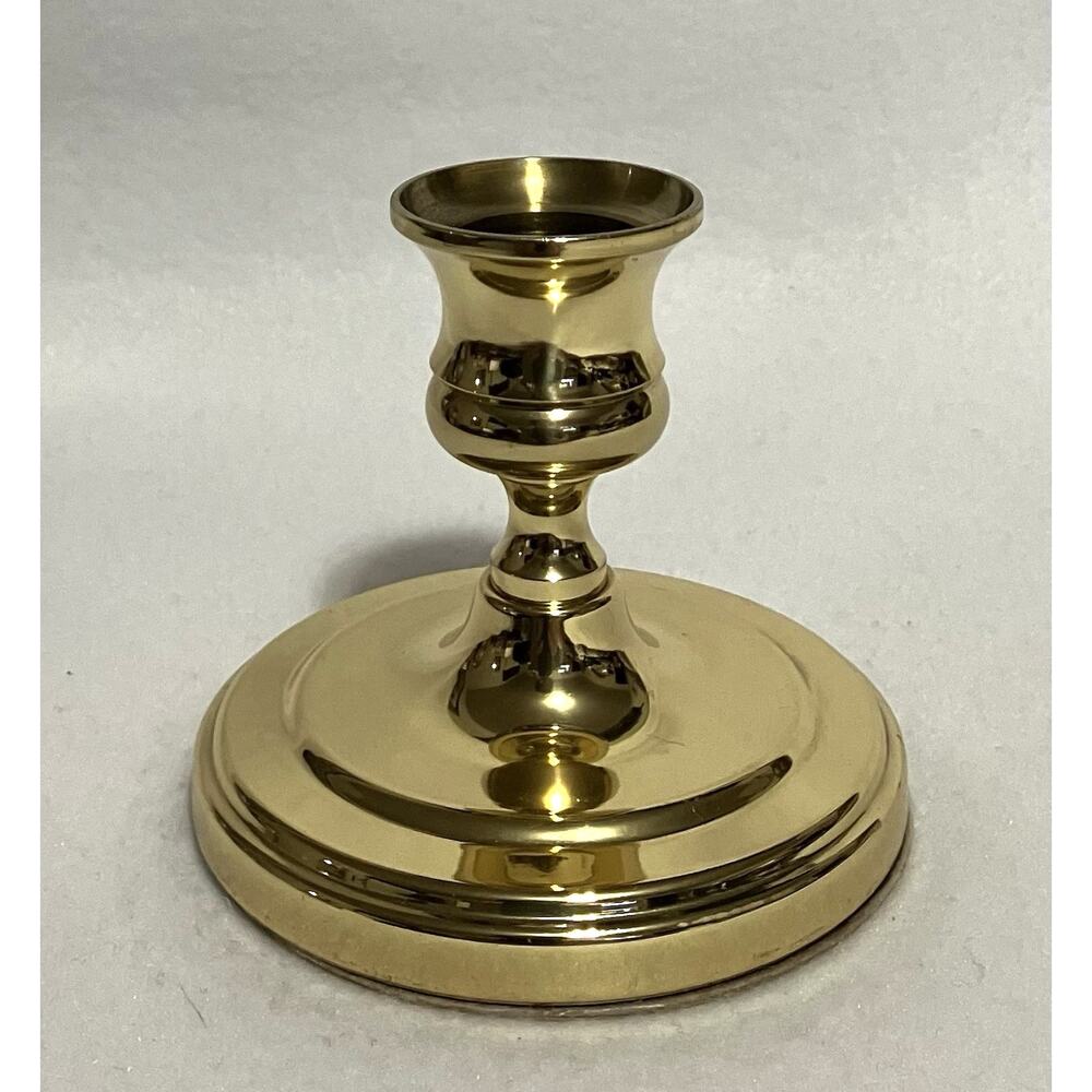 Vtg Baldwin Brass Console Candlestick CandleHolder Gold Tone America Discontinue